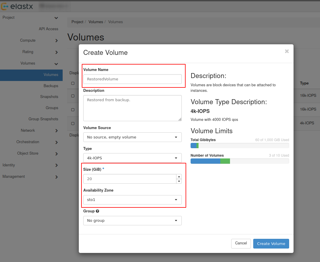 Status-create-volume